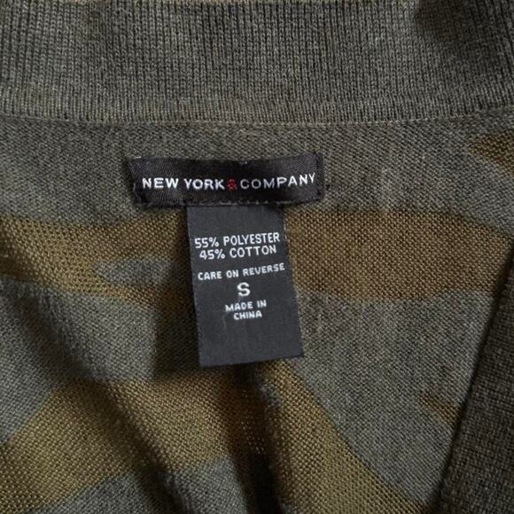 Green New York & Company animal print button up cardigan - Picture 6 of 6